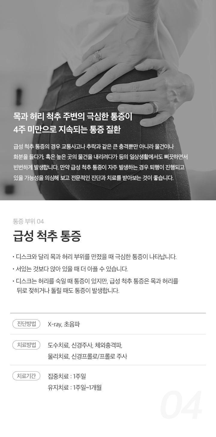 급성 척추 통증